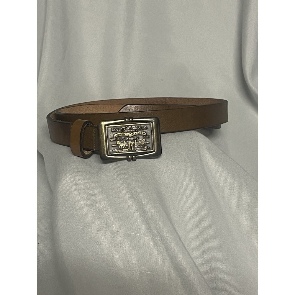 Levi's Vintage 70's Label Women's Slim Brown Harness leather belt 29" (27-31)